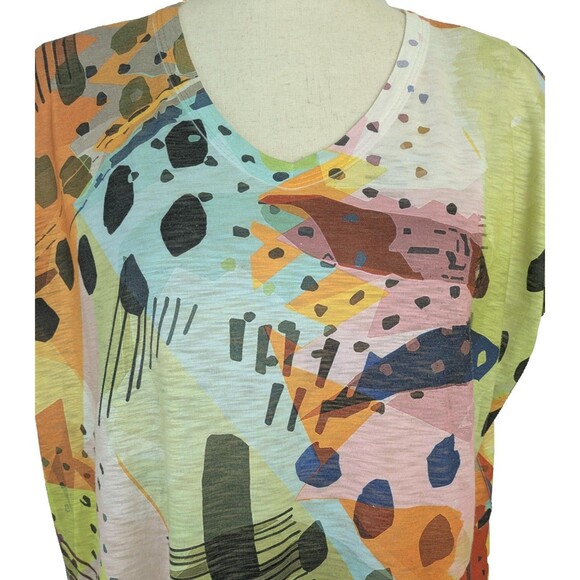 Jess & Jane Womens XL Abstract Print Lightweight Pullover Tunic Top - Picture 2 of 7